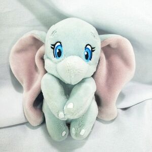 TY Disney Sparkle Dumbo Elephant Mini Plush Clip 5 Inch 2022 Blue Plastic Clip